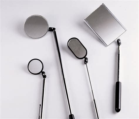 inspection mirror in metal box with light|inspection mirrors.